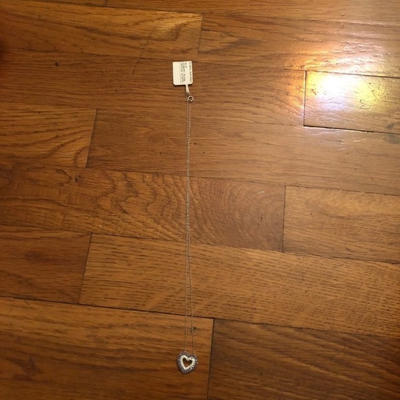 Purple and silver rhinestoned heart necklace - Picture 2 of 4